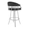 Armen Living Palmdale Swivel Modern Slate Gray Faux Leather 30" Barstool in Brushed Stainless Steel Finish 721535752195 - alternate 4